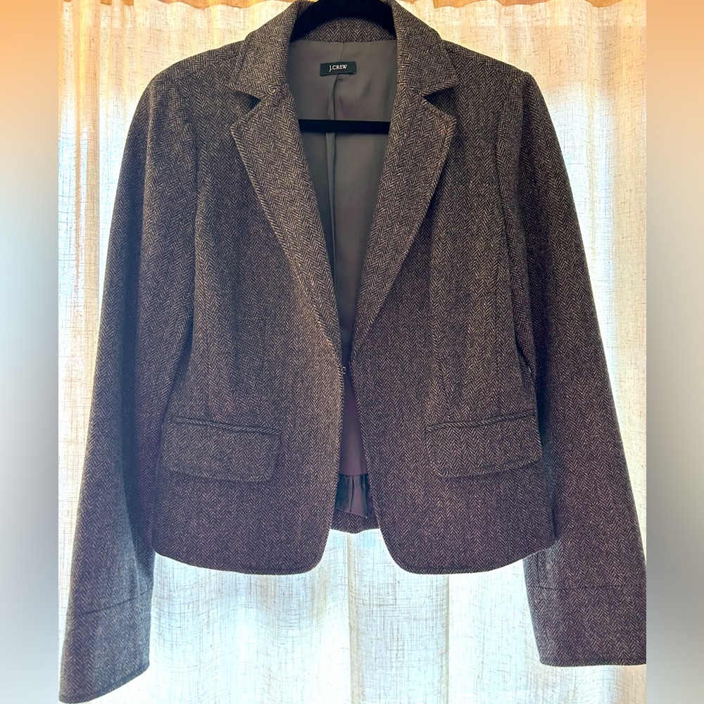 J. Crew Cropped Herringbone Blazer Size 6